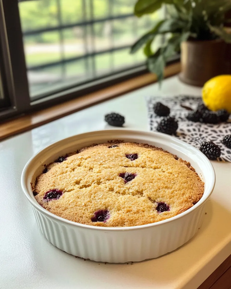 Easy Italian Lemon Olive Oil Cake With Blackberries shot