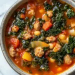 Homemade Italian Sausage Kale Soup photo