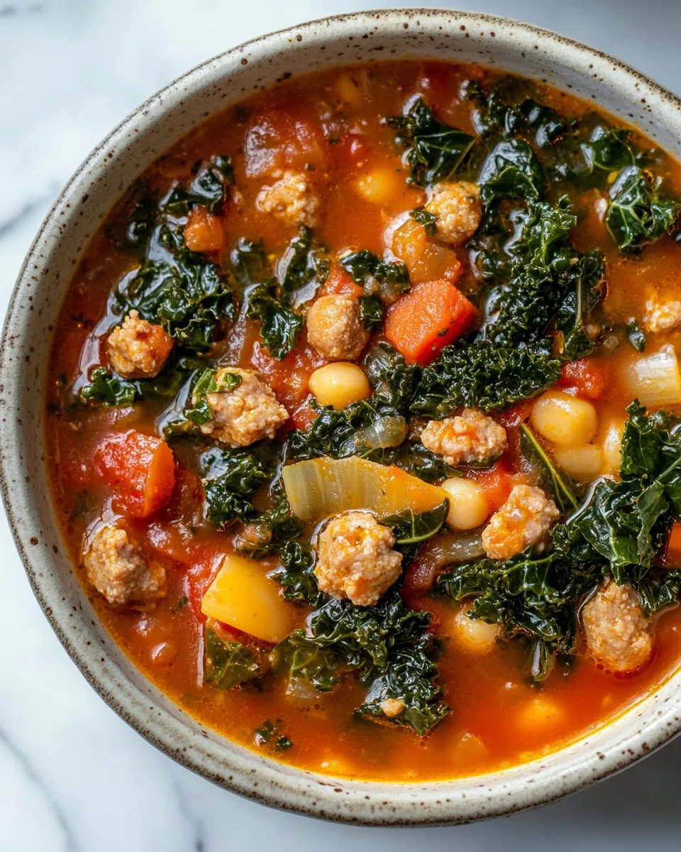 Homemade Italian Sausage Kale Soup photo