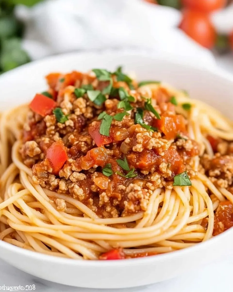 Delicious Italian Style Ground Turkey Spaghetti image