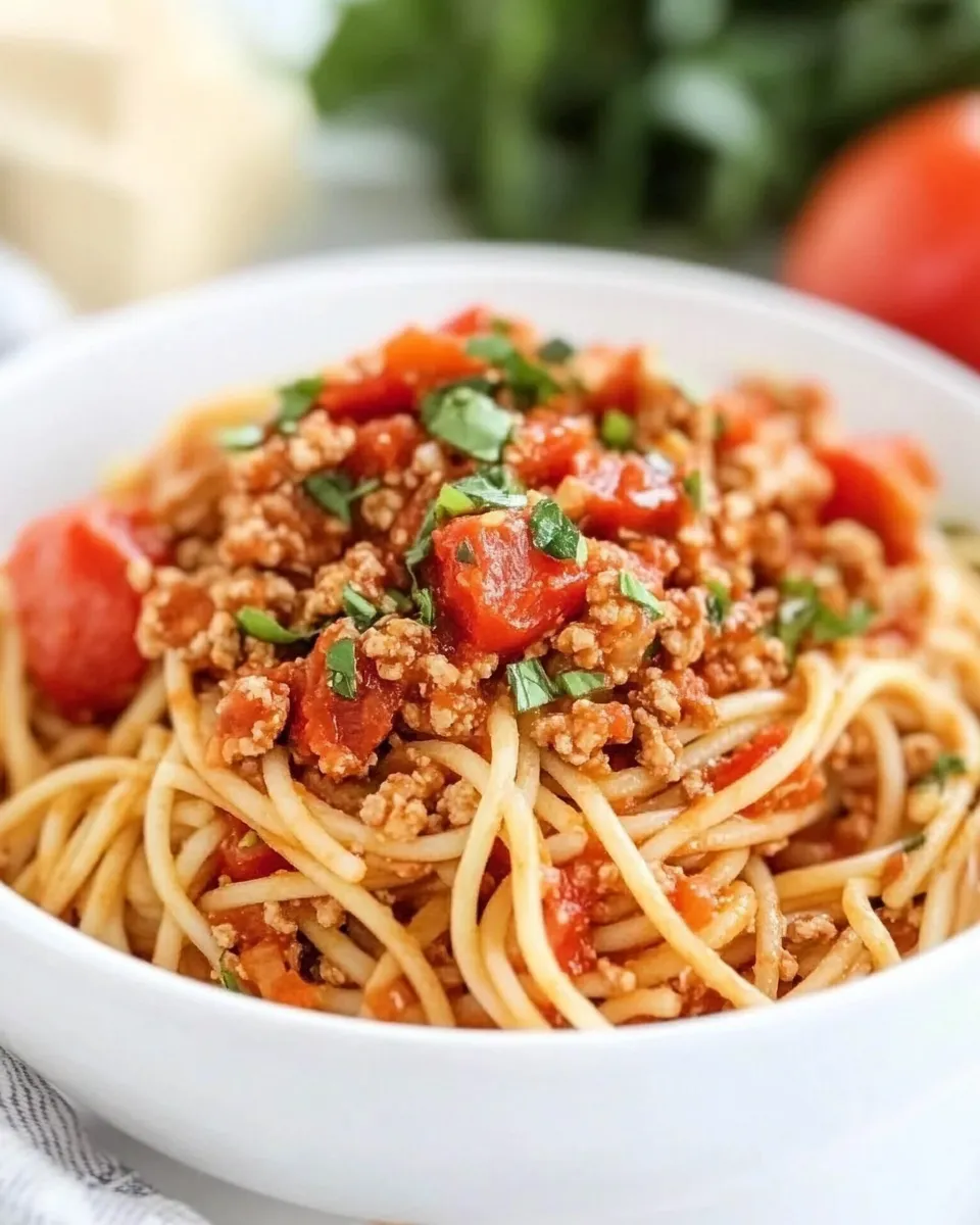 Classic Italian Style Ground Turkey Spaghetti recipe photo
