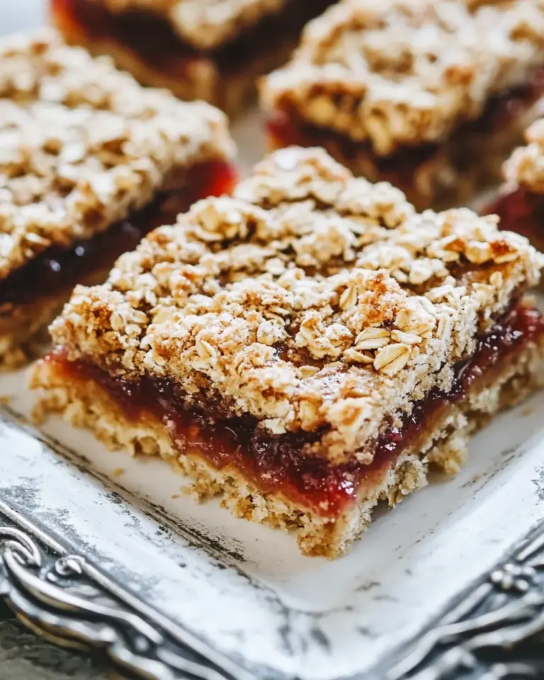 Homemade Jam Bars with Oat Crumble Topping photo