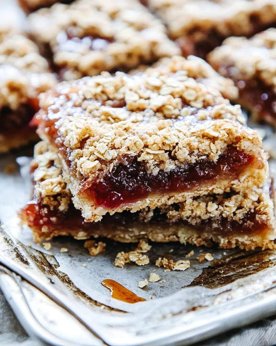 Easy Jam Bars with Oat Crumble Topping recipe photo