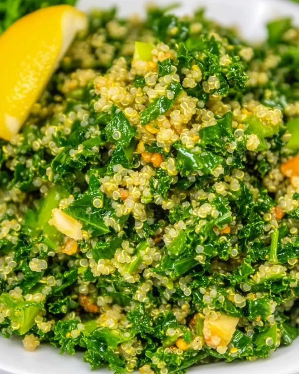 Delicious Kale Salad with Quinoa shot