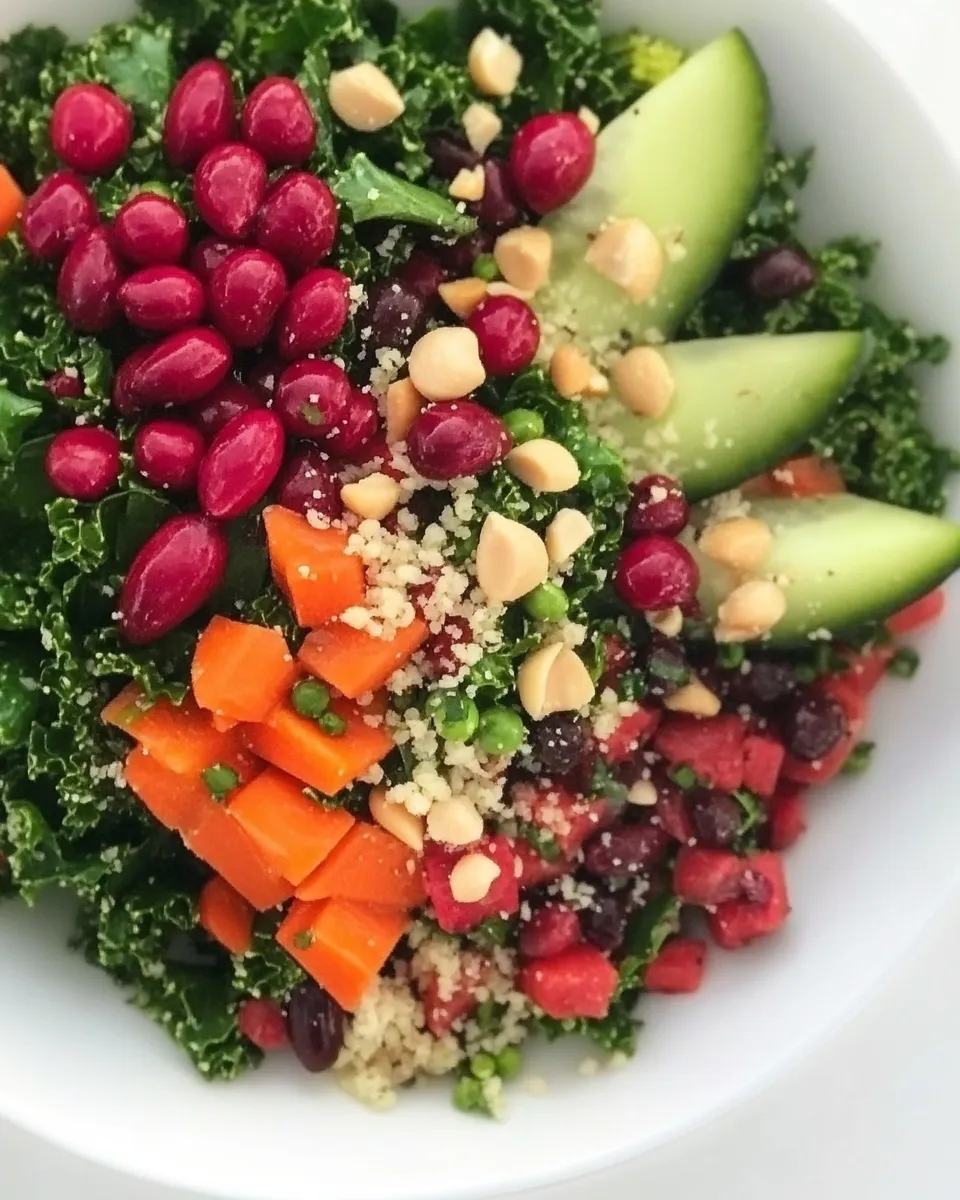 Quick Kale Superfood Power Salad (Vegan!) shot