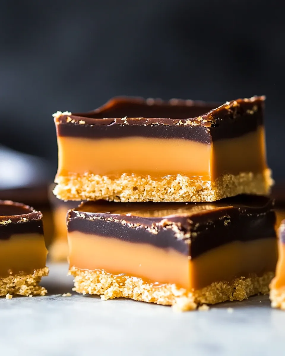 Delicious Keto Caramel Slice (Millionaires Shortbread) food shot