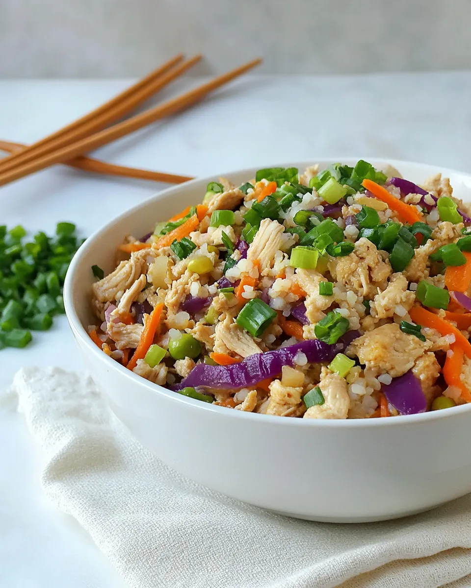 Easy Keto Chicken Egg Roll In a Bowl shot
