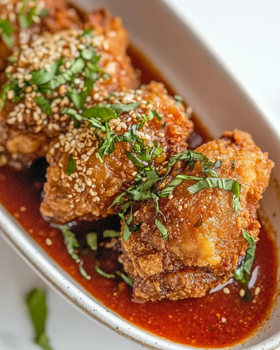 Delicious Korean Fried Chicken Sauce shot