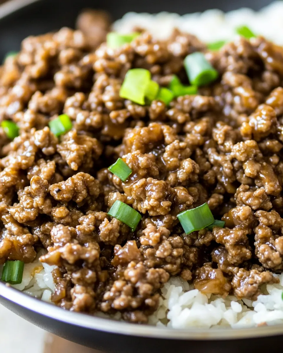 Quick Korean Ground Beef Skillet shot
