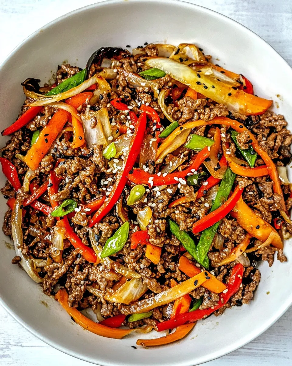 Delicious Korean Ground Beef Stir-Fry shot