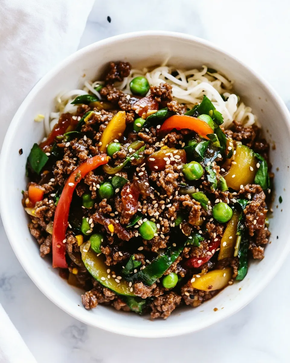 Quick Korean Ground Beef Stir Fry recipe photo