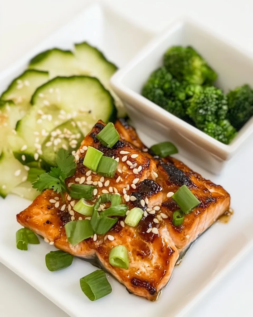 Healthy Korean Salmon with Dipping Sauce food shot