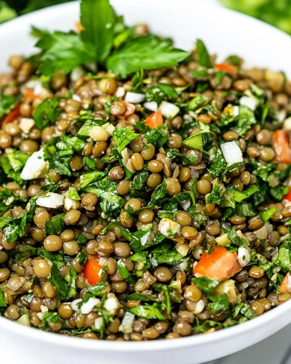 Delicious Lebanese Lentil Salad shot