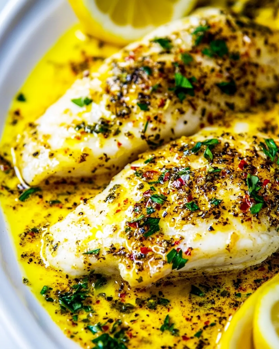 Healthy Lemon Butter Baked Tilapia Recipe shot