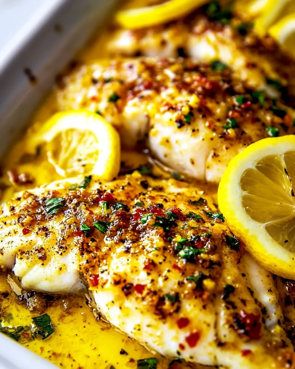 Quick Lemon Butter Baked Tilapia Recipe dish photo