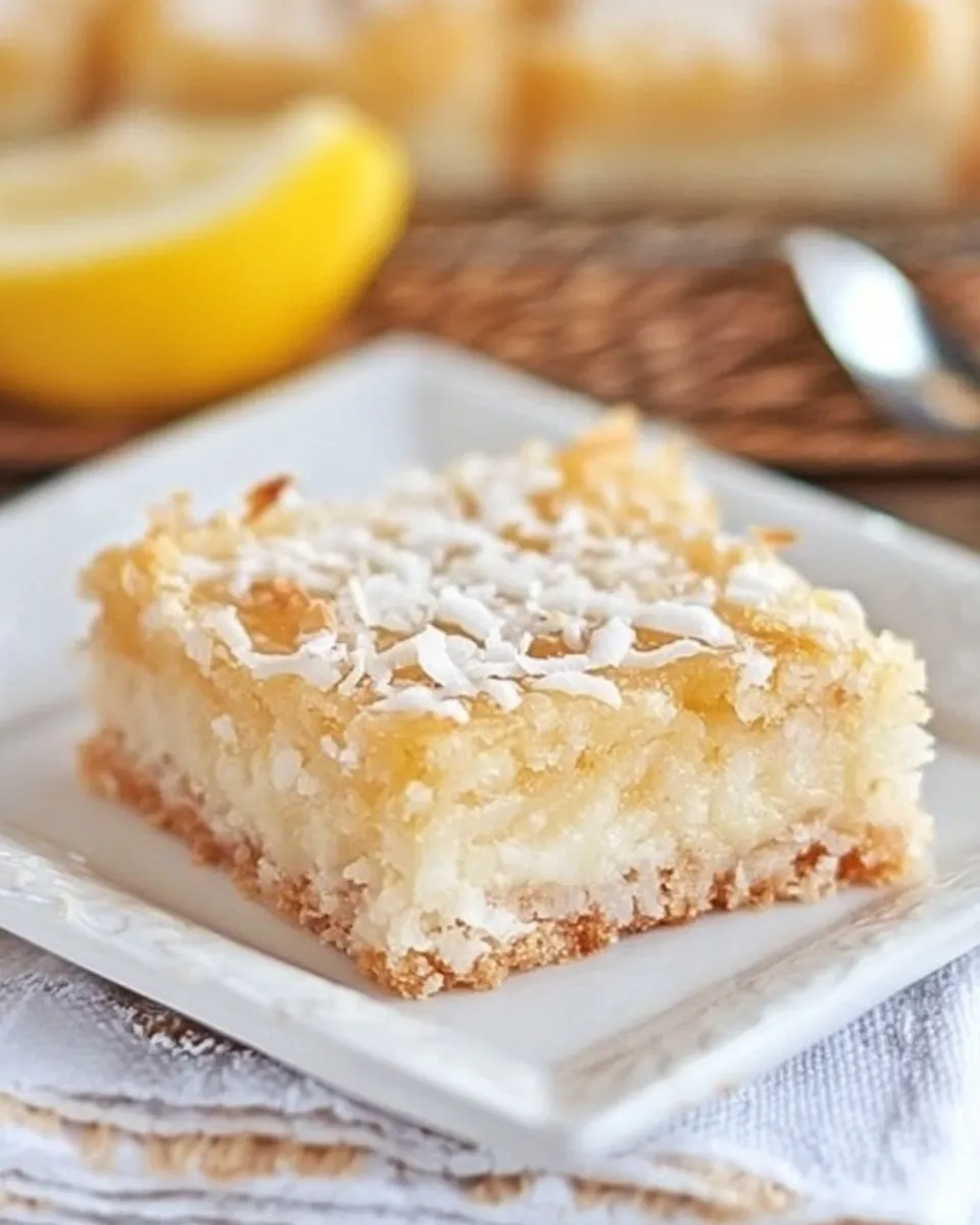Delicious Lemon Coconut Bars shot