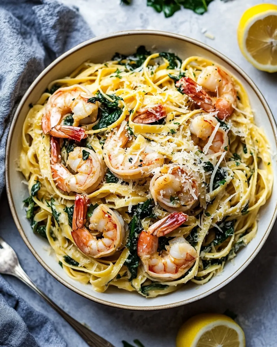 Easy Lemon Garlic Parmesan Shrimp Pasta dish photo