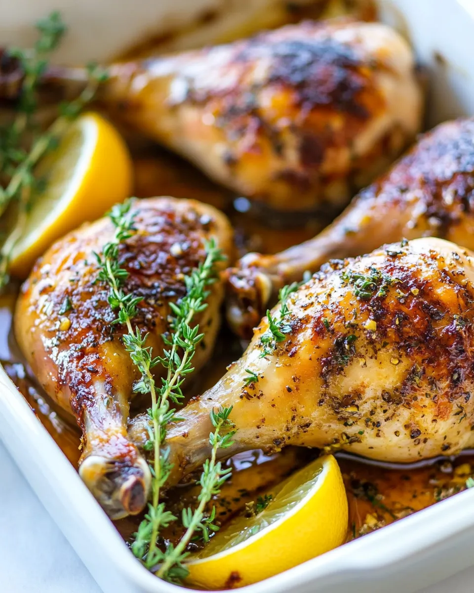 Homemade Lemon Garlic Roasted Chicken Legs photo