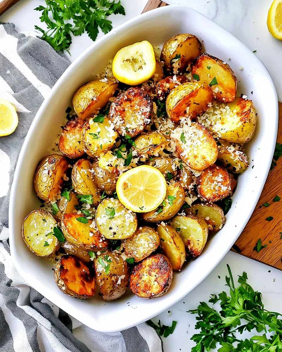 Delicious Lemon Parmesan Roasted Potatoes shot