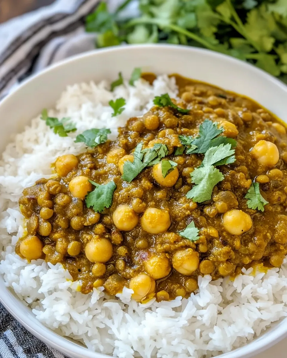 Delicious Lentil Chickpea Curry shot