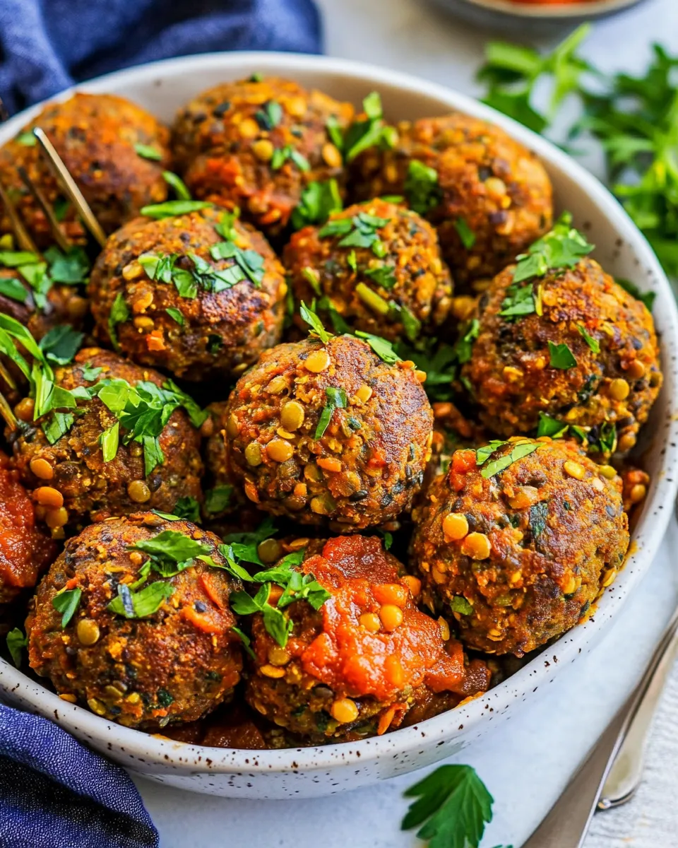 Delicious Lentil Meatballs shot