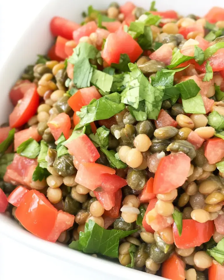 Homemade Lentil Salad with Capers and Balsamic-Dijon Dressing photo