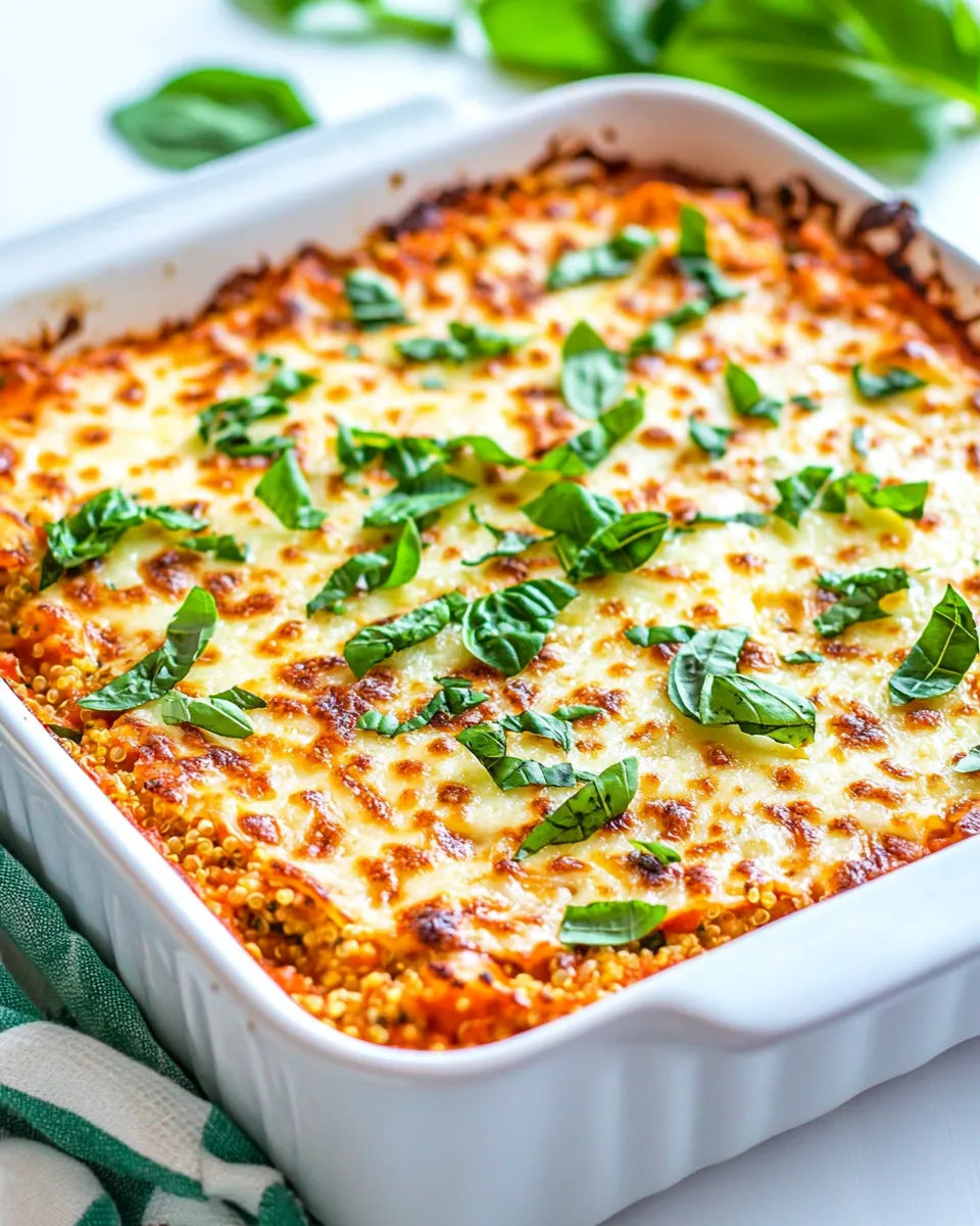 Healthy Lightened Up Cheesy Quinoa Lasagna Bake image