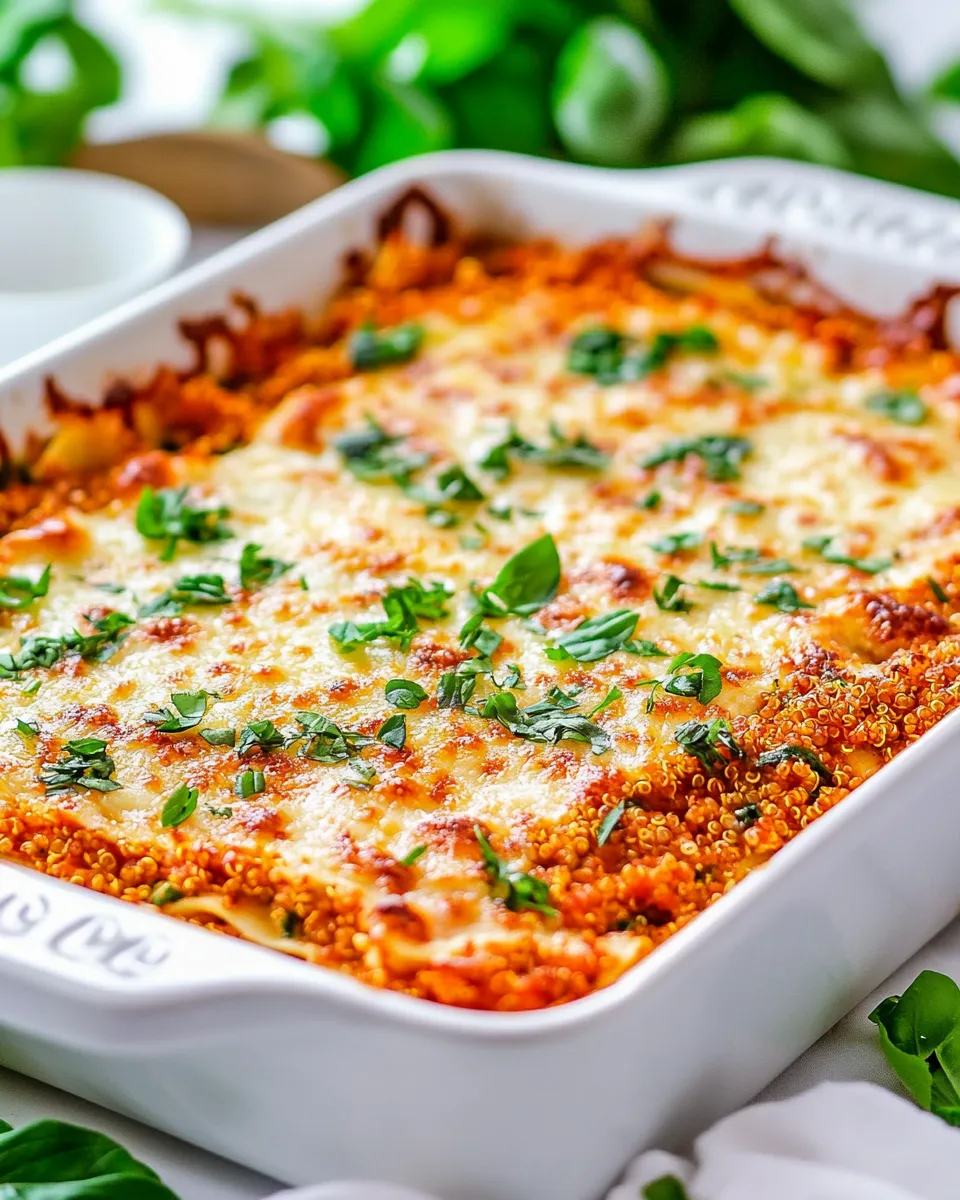 Delicious Lightened Up Cheesy Quinoa Lasagna Bake recipe photo