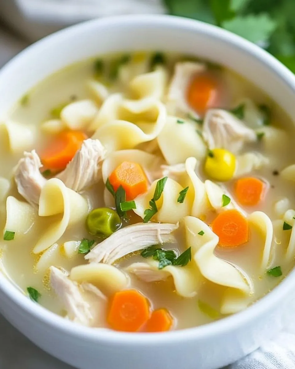 Homemade Lightened Up Creamy Chicken Noodle Soup photo