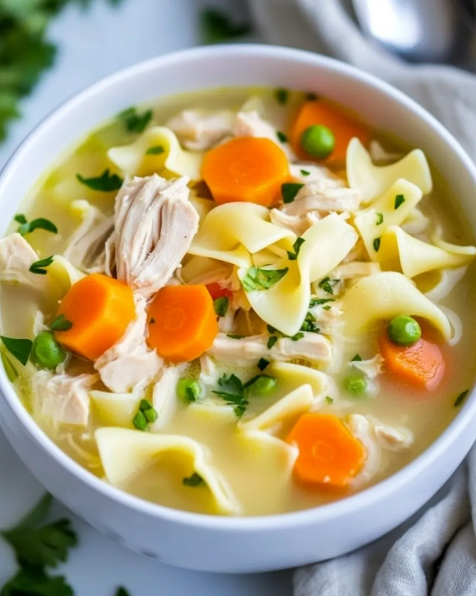Classic Lightened Up Creamy Chicken Noodle Soup image
