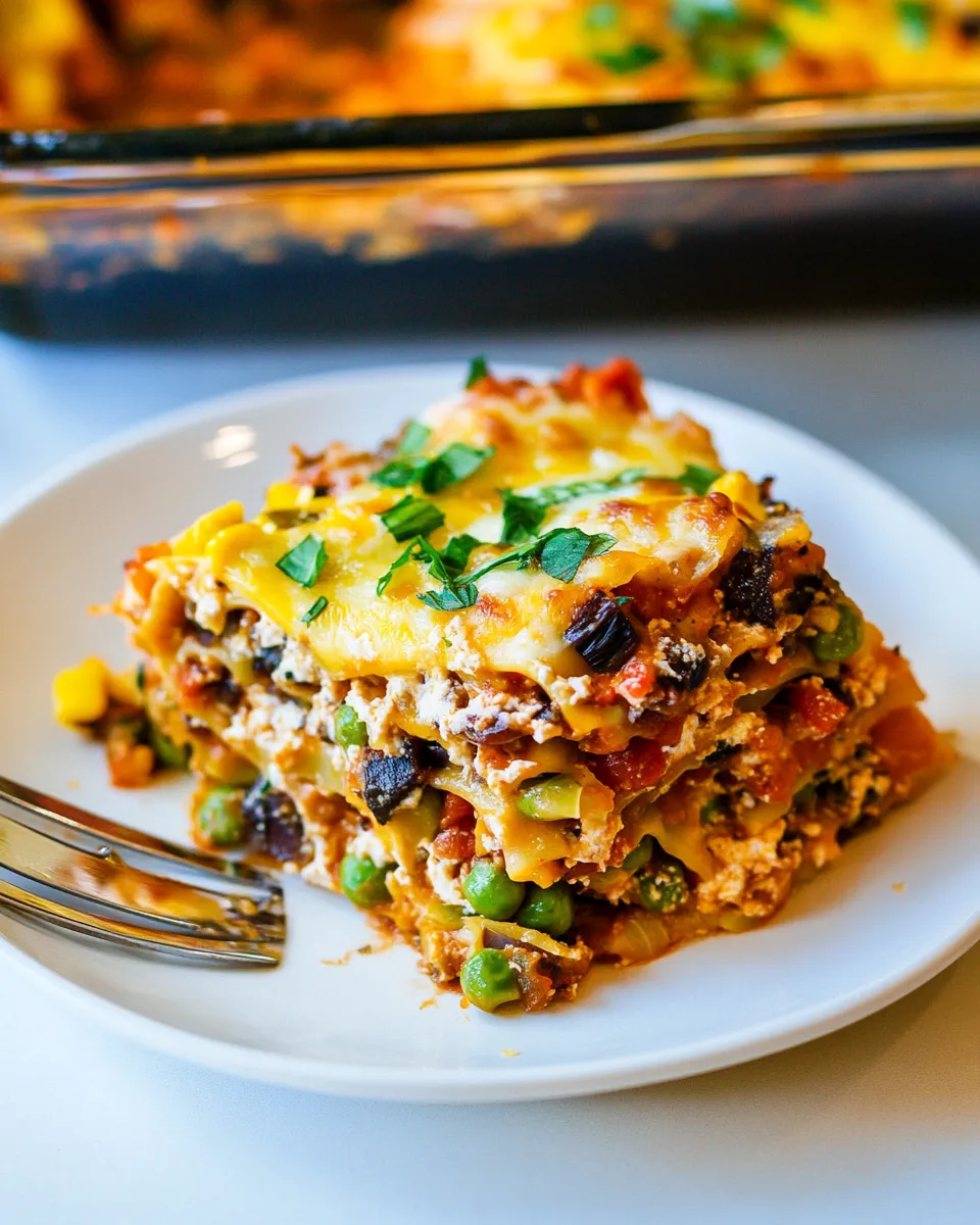 Classic Lightened Up Vegetable Lasagna Casserole image