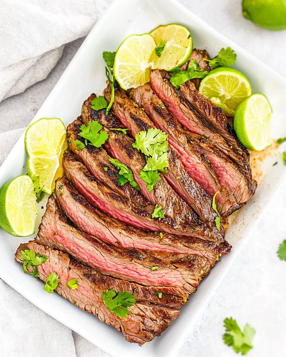 Easy Lime Marinated Flank Steak recipe photo