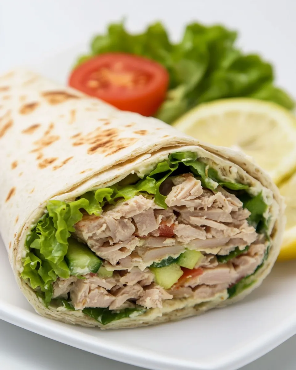 Homemade Lite Tuna Melt Wrap photo