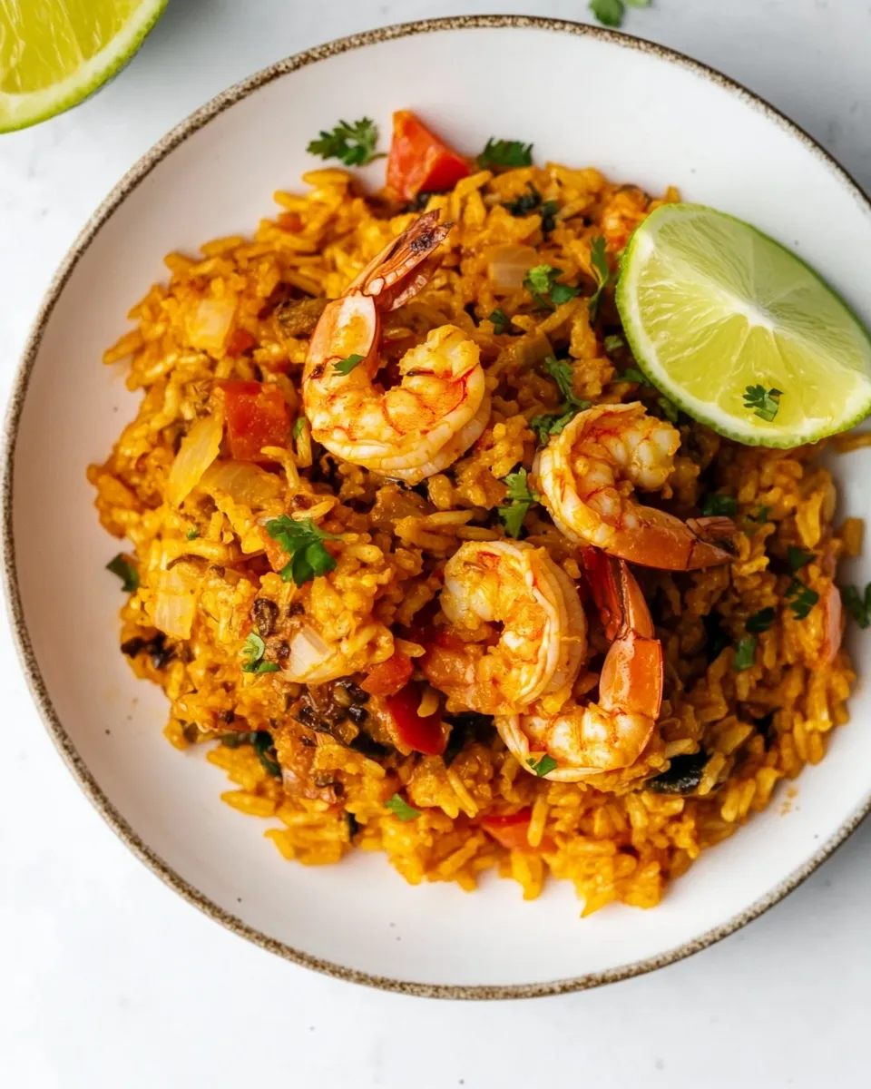 Classic Locrio de Camarones (Dominican Rice and Shrimp) dish photo