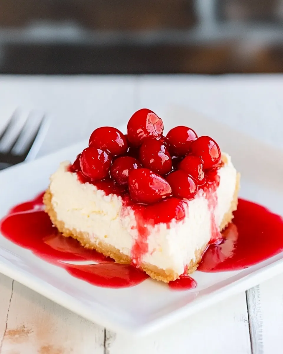 Classic Low-Carb Cheesecake with Cherry Topping image