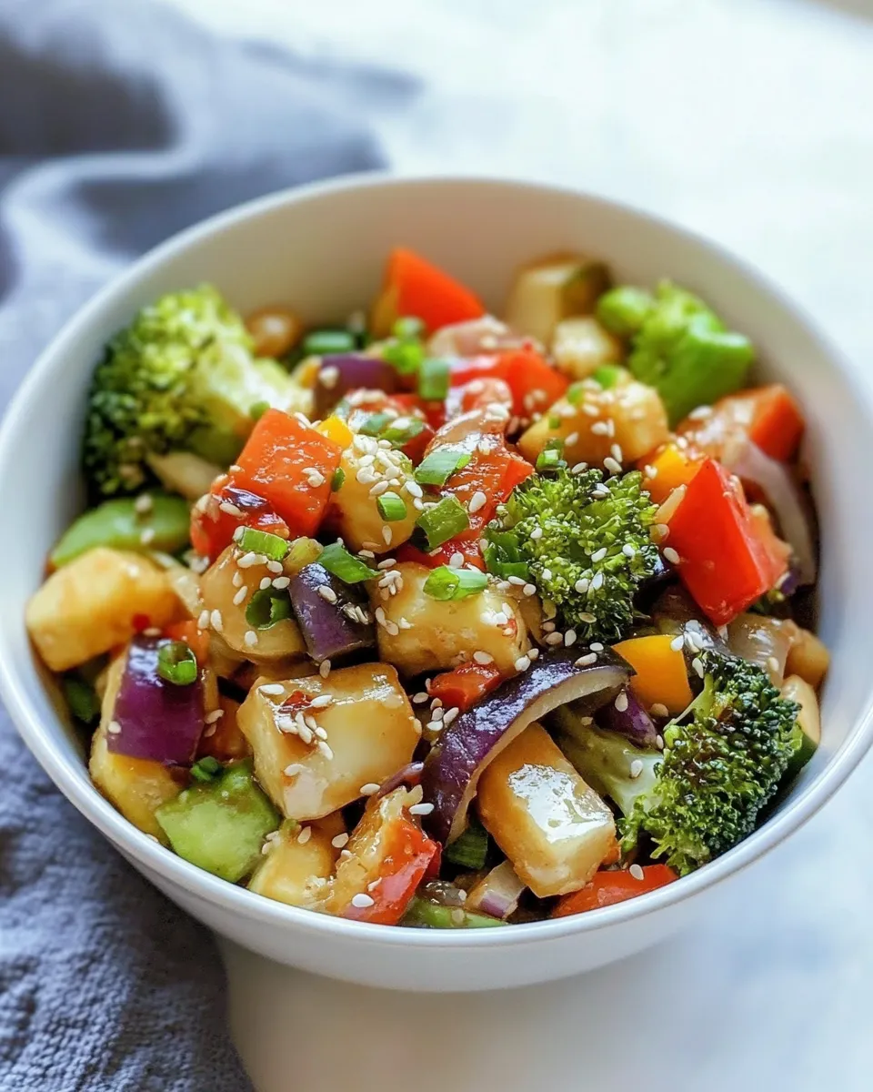 Easy Low-FODMAP Veggie Stir Fry with Wasabi-Ginger Sauce shot