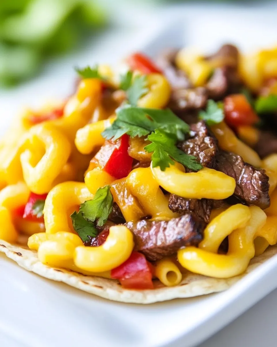 Homemade Mac and Cheese Steak Fajitas photo