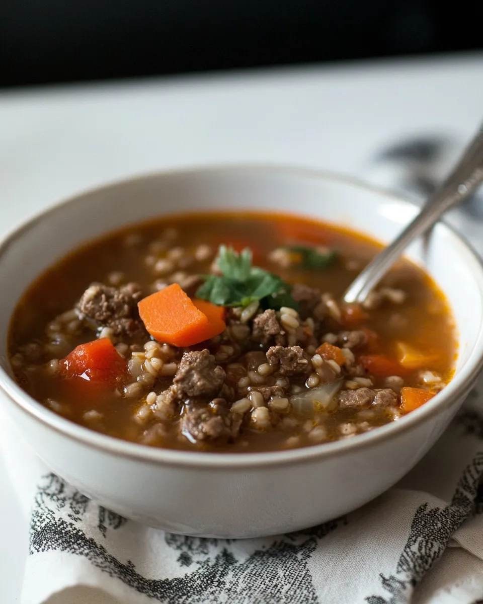 Classic Macro Friendly Beef and Farro Soup image