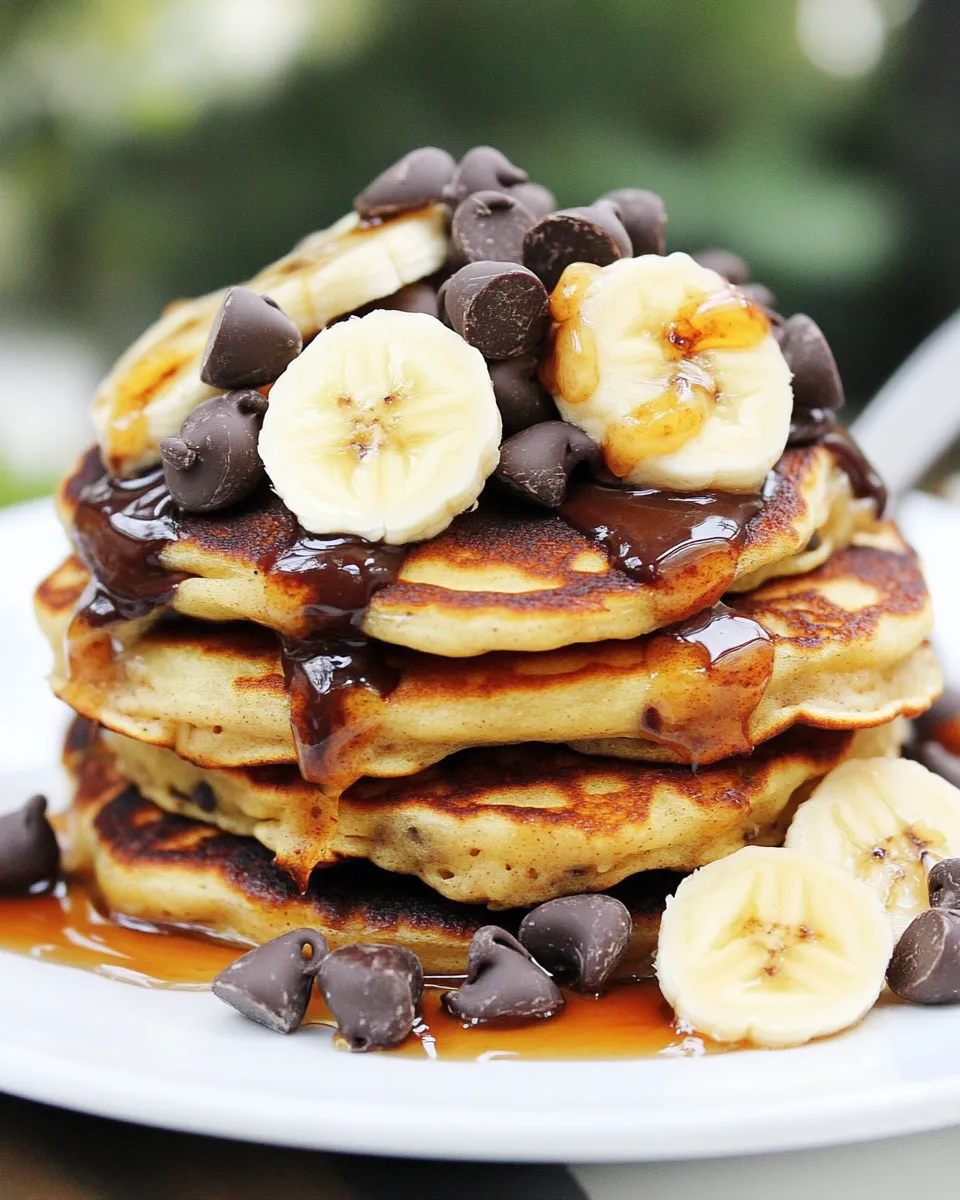 Delicious Malted Chocolate Chip Banana Pancakes image