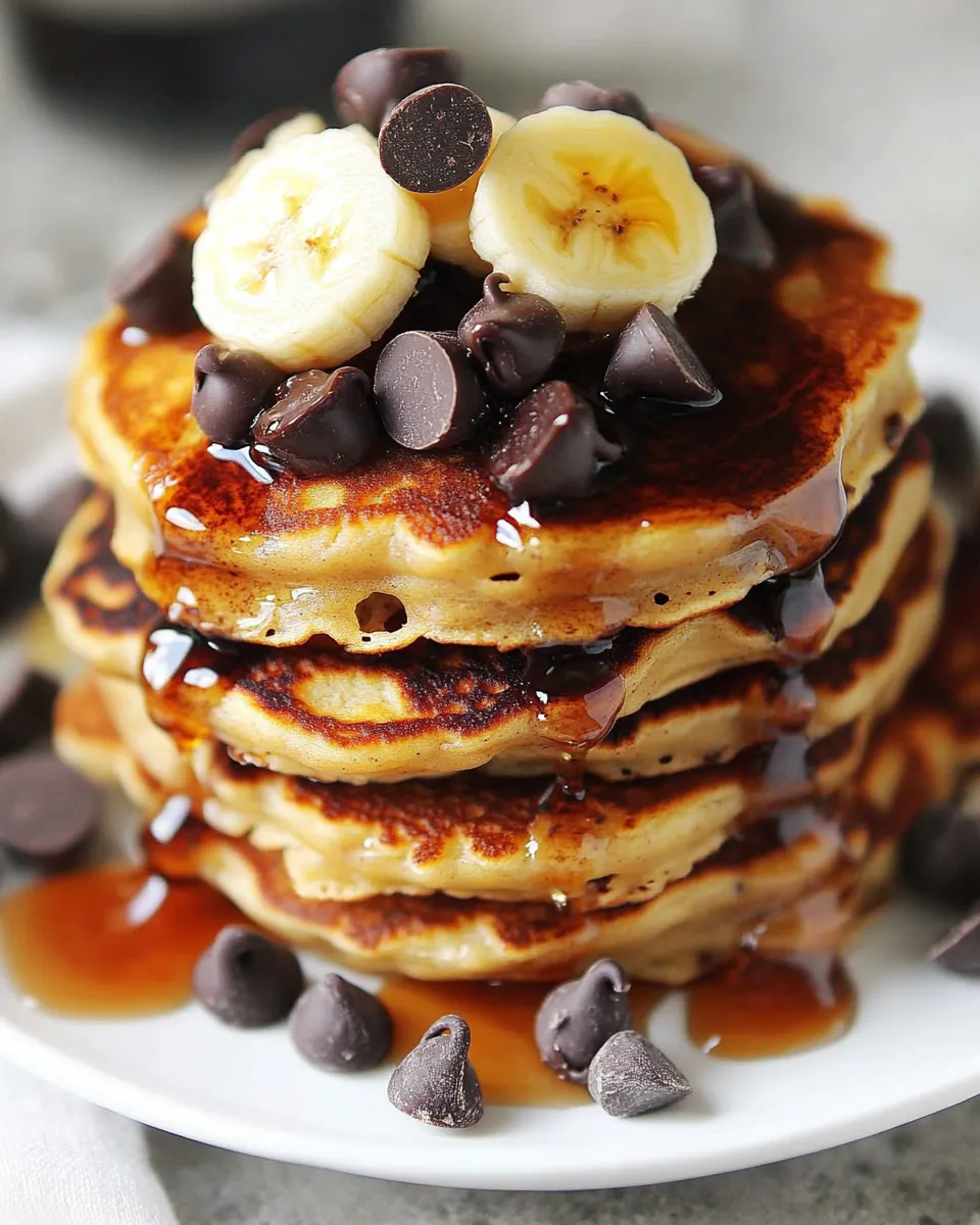 Quick Malted Chocolate Chip Banana Pancakes recipe photo