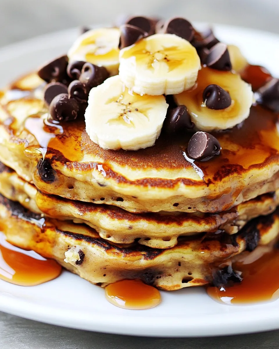 Best Malted Chocolate Chip Banana Pancakes dish photo