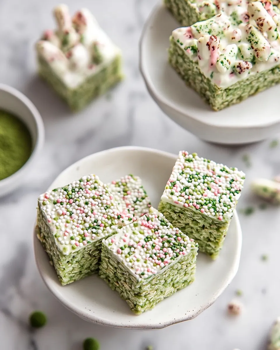 Delicious Matcha Rice Crispy Treats shot