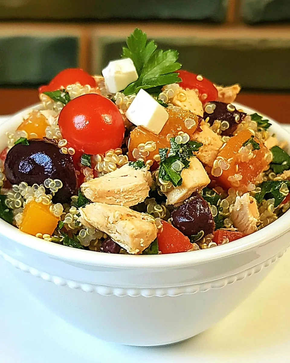 Homemade Mediterranean Chicken Quinoa Salad photo