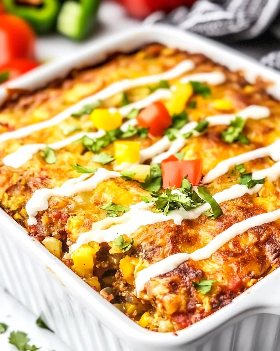 Delicious Mexican Hash Brown Breakfast Casserole shot