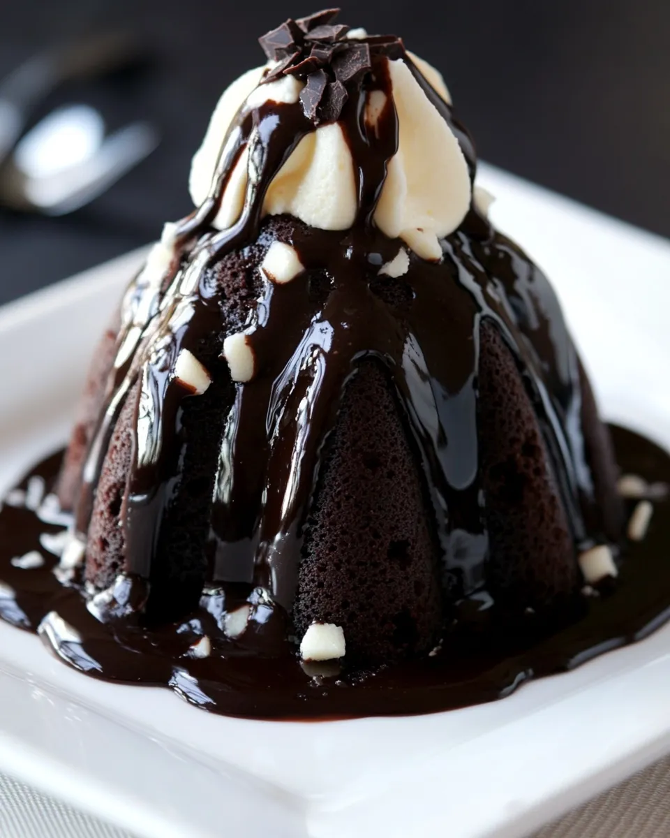 Delicious Mini Chocolate Bundt Cake Sundaes with Homemade Hot Fudge Sauce image