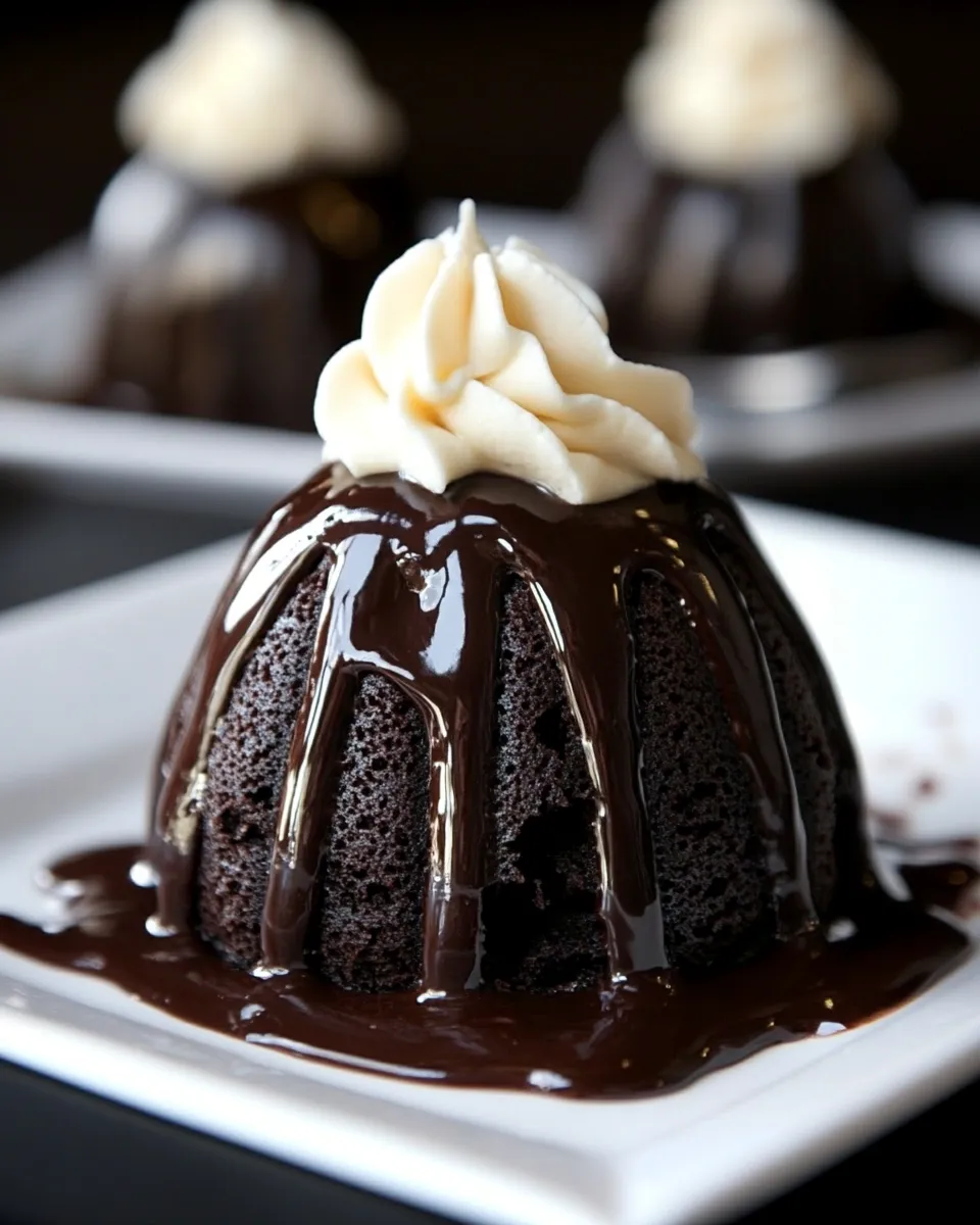 Easy Mini Chocolate Bundt Cake Sundaes with Homemade Hot Fudge Sauce recipe photo
