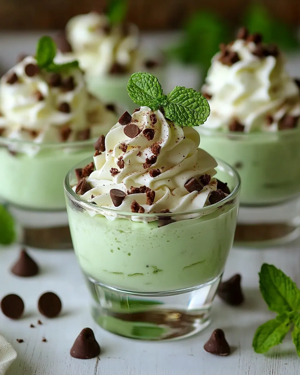 Delicious Mint Chip Cheesecake Mousse shot