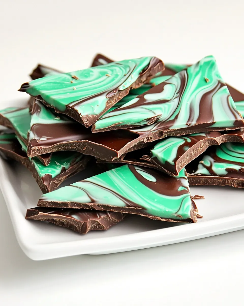 Classic Mint Chocolate Swirl Bark shot