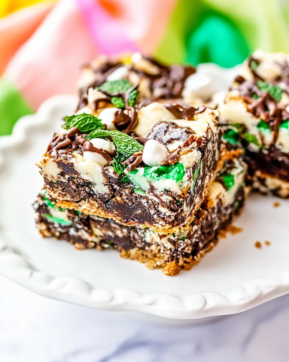 Delicious Mint Magic Bars shot