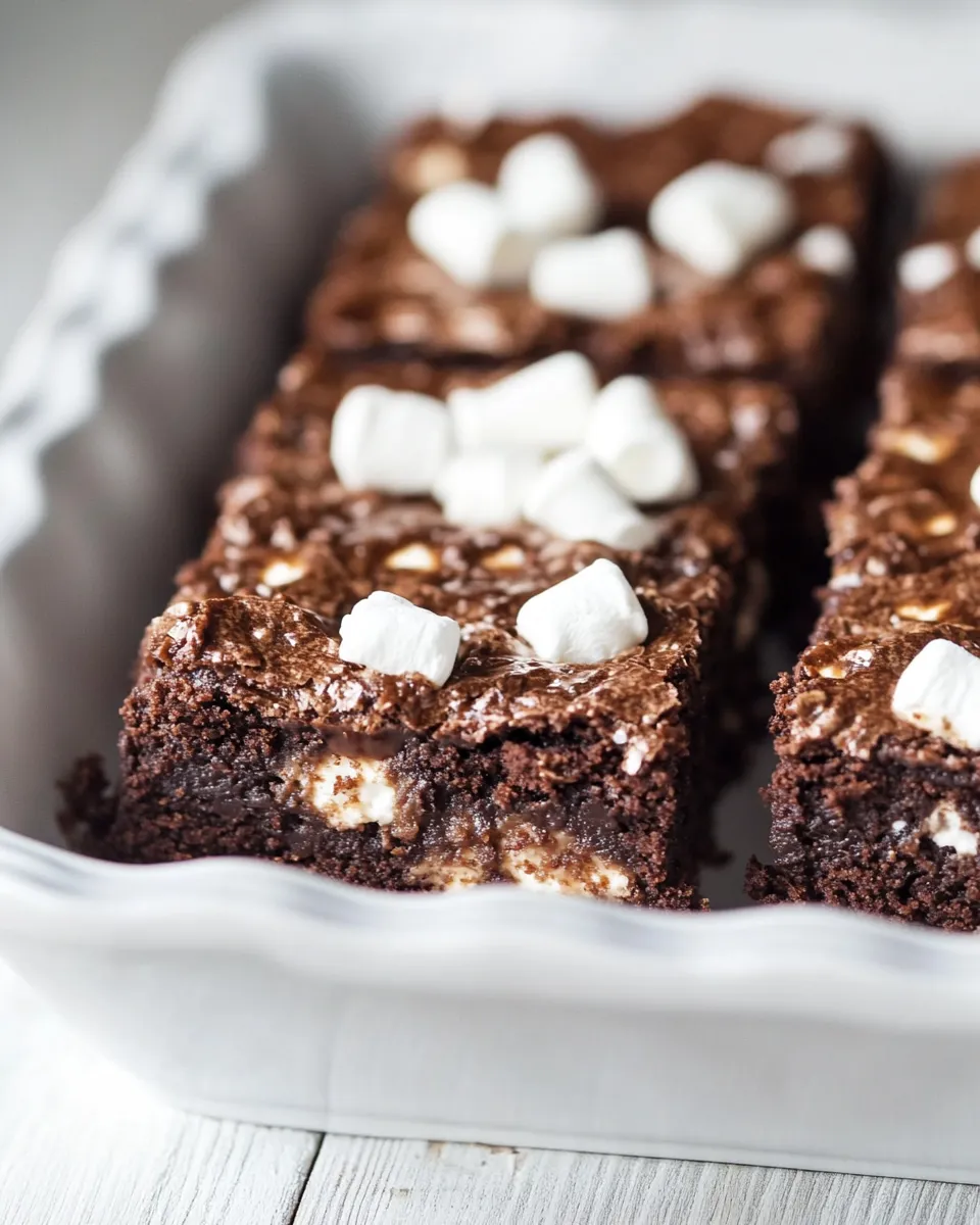 Homemade Mississippi Mud Brownies AKA Frosted Marshmallow Brownies recipe image